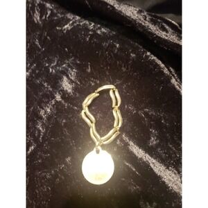 Vintage Monet Silver Tone Linked Bracelet With Spherical Black Charm Jewelry